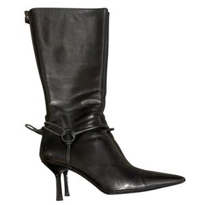 Vintage Gucci by Tom Ford Black Leather Horsebit Heel Boots